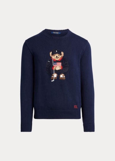 Men's Ralph Lauren Golf Bear Cotton-Blend Sweater | 192453VUH